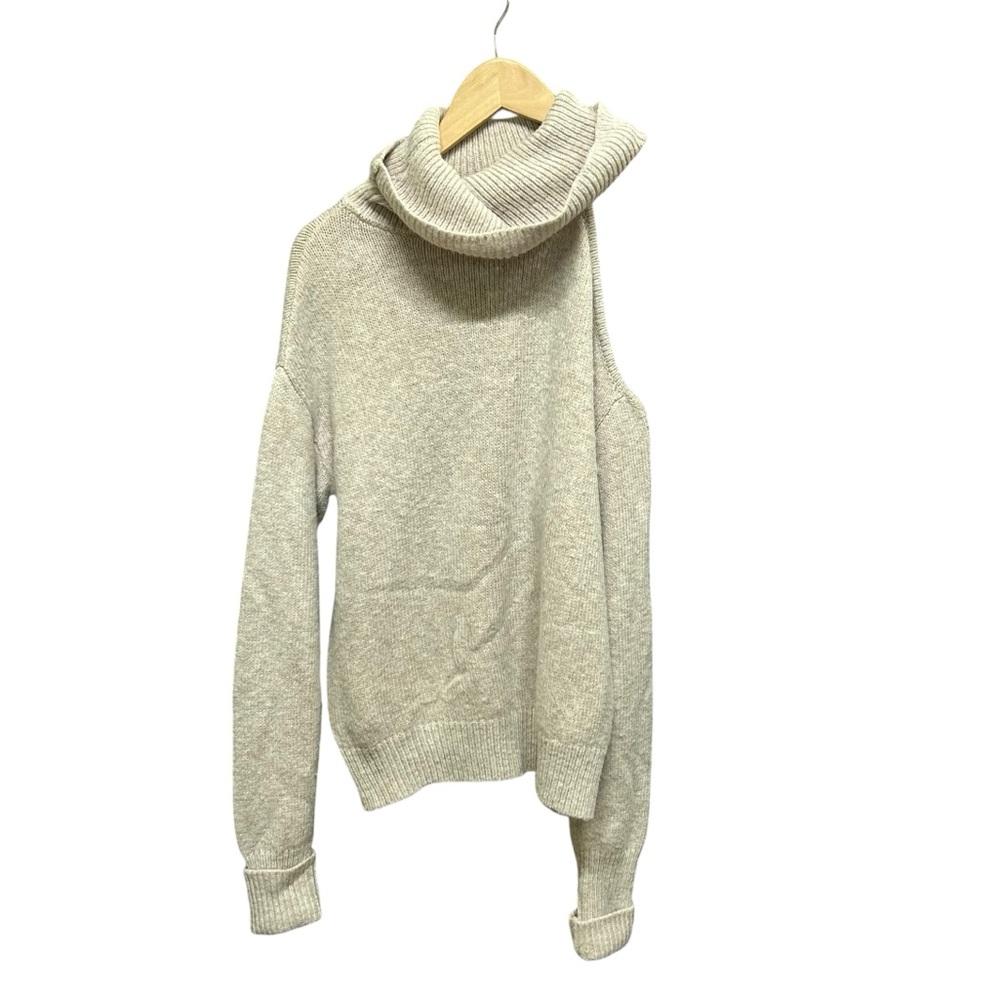 Guess Neutral High Neck One Cold Shoulder Knit Sweater Top Size S